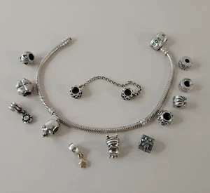 PANDORA Sterling Silver Charms Bracelet size 8" - Picture 1 of 6