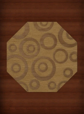 Yellow Transitional Bubbles Rings Area Rug Circles DV5 - Image 1 of 2