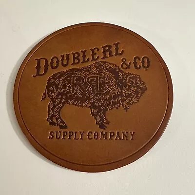 RL Double RL Hand Tooled Cow Leather Coaster 4 Inch Rare Vintage - Image 1 of 4