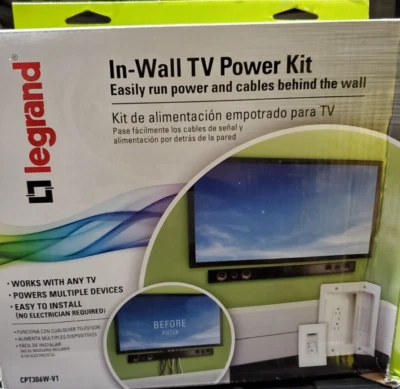 Kit de alimentación de TV en pared - CABLES OCULTOS - Legrand Home Office & Theater - CPT306WV1 Foto 1 de 4