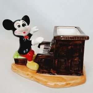 Maceta de cerámica de piano Mickey Mouse de colección Walt Disney Productions Japón Kawaii - Imagen 1 de 5