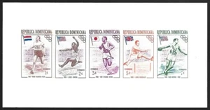 Dominican Republic 1957 Olympics & Flags Sheet IMPERF #474-478 VF-NH - Picture 1 of 2
