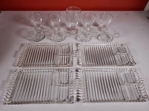 Retro Orchard Crystal Party Tray Set,Hazel Atlas Snack, Sip & Smoke MORE [BC05] - Picture 1 of 6