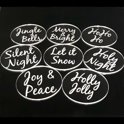 Rotondo Trasparente Natale Detti Sottobicchieri Set, 4, 6 O 8 - Immagine 1 di 4