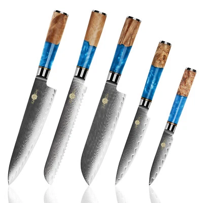 Damastmesser Santoku Messer Profi Scharf Kochmesser Japanisches VG10 Damaststahl - Bild 1 von 4