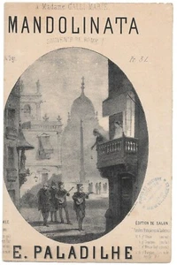 MANDOLINATA Paroles de A.P. Musique de E. PALADILHE Traduction R. BUSSINE Jne - Imagen 1 de 2