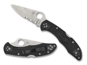 Spyderco Delica 4 Tunnel to Towers Light Folding Knife, Flat Ground Blade, Black - Picture 1 of 1