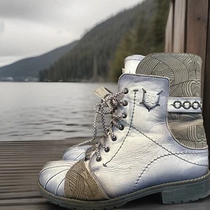 Maciejka Unique Women's Leather Boots / Handmade in Poland - Size 38 (US 7) - Picture 1 of 7