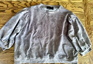 EUC Kendall + Kylie Pullover Cropped Sweatshirt Gray Size 1X Plus Size Balloon - Picture 1 of 6