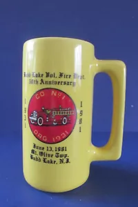 Vintage Budd Lake Vol. Departamento de Bomberos 50 Aniversario 1931-1981 Taza Jarra Cerveza Stein - Imagen 1 de 5