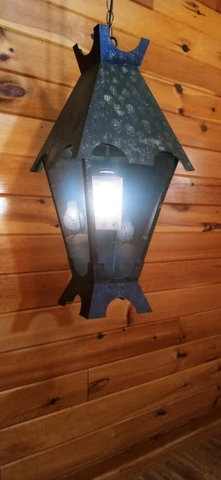Antique Vintage Gothic Medievel HUGE Hanging Swag Light Castle Tudor Mission Cover