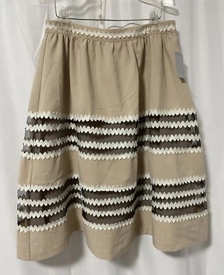 Falda Midi Endless Rosa Línea A Grande Beige Encaje Casa Núcleo Negocios Informal Foto 1 de 4