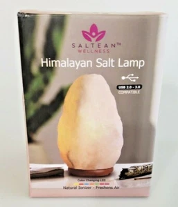 USB Himalayan Salt Lamp with 7 Colors Changing Natural Crystal Salt Rock New - Picture 1 of 6