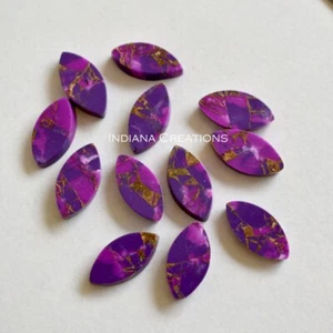 Piedra 5 piezas púrpura cobre turquesa marquesa ambos lados respaldo plano 8x16 mm -12x24 mm - Imagen 1 de 8