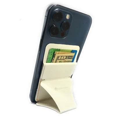 New Self Adhesive 4-in-1 Stick-on Card Wallet, Phone Grip, Phone Stand - White - Image 1 of 4