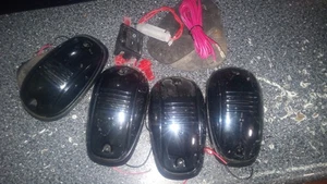 4 Smoked Roof Top Cab Clear Lights 9 Amber LED Marker Lamps Fit For Truck SUV - Picture 1 of 1