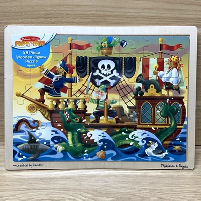 Melissa & Doug Pirate Adventure 48 Pc Wooden Jigsaw Puzzle Fresh Start Kids - Image 1 of 4