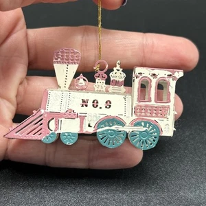 Vintage Zug Weihnachtsschmuck gestanzter filigraner Motor Taiwan - Bild 1 von 7