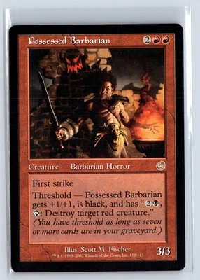 (3x) POSSESSED BARBARIAN - Torment – MTG Magic the Gathering Card - Rare - Image 1 of 4