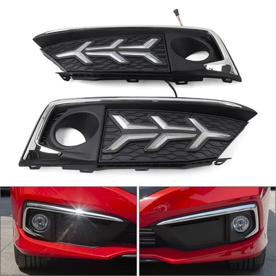 1 Pair Daytime Running Lights DRL Turn Signal Light For Honda Civic 2019-2021 - Image 1 of 4