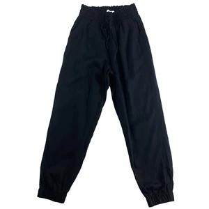 Abercrombie & Fitch Pants Sz M Black Cuffed Elastic Waist Minimalist High Waist - Picture 1 of 9