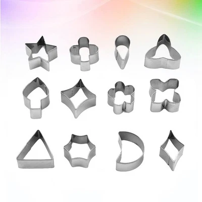  12 Pcs Förmchen Zum Backen Mini Kuchen DIY Cookie Cutter Edelstahlform - Bild 1 von 4