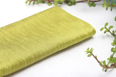 Light Olive Green Dupioni Fabric: Faux Silk Gown & Curtain Material - Image 1 of 3