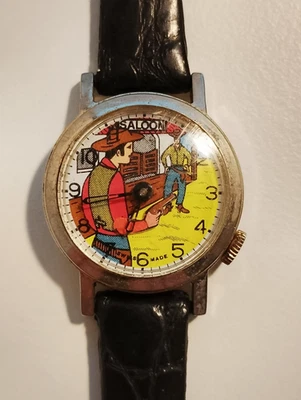 Reloj de tiroteo vaquero base raro suizo sin probar Foto 1 de 4