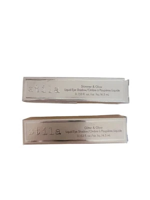  Stila Shimmer & Glow Liquid Eye Shadow 2 Rockin Rose & Jezebel New  - Image 1 of 4