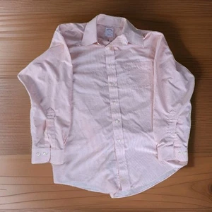 Brooks Brothers 346 Mens Pink Check Cotton Non-Iron Button-Down Shirt Size M - Picture 1 of 2