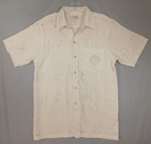 Versace Dolm Shirt Mens Medium Cream Beijing 2008 Olympic Button Up Medusa Logo - Picture 1 of 9