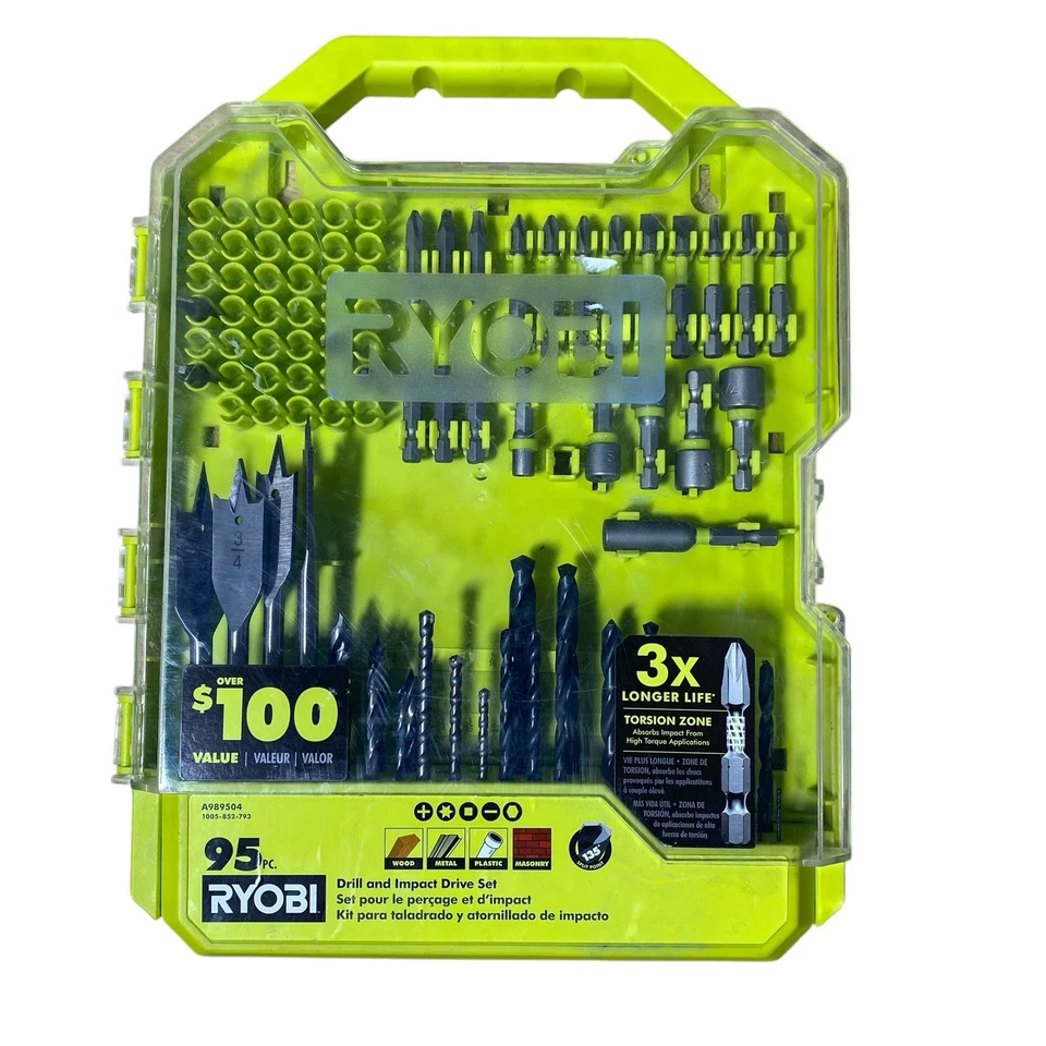 Kit conjunto de brocas e brocas de impacto Ryobi A989504 CONJUNTO INCOMPLETO - Imagem 1 de 4