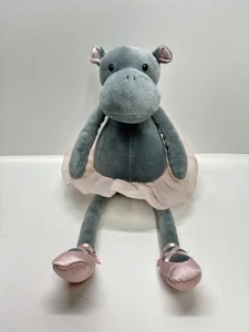 Jellycat Dancing Darcey Hippo Ballerina Plush Stuffed Animal Gray Pink Tutu - Picture 1 of 13