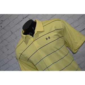 Under Armour Golf Playoff Polo Shirt Mens Size 3XL Loose HeatGear Blue Yellow - Picture 1 of 5