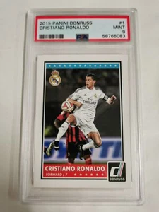 2015 Panini Donruss #1 Cristiano Ronaldo PSA 9 como nuevo - Imagen 1 de 2