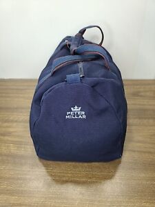 Peter Millar Firestone The First Tee Navy Cotton Canvas Overnight Carry on Bag