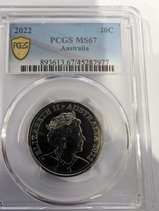 2022 Australia 20c Coin PCGS MS67 TWENTY CENTS - Bild 1 von 2