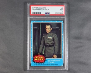 Tarjeta Topps Star Wars 1977 #8 Grand Off Tarkin novato PSA 7 casi nuevo - Imagen 1 de 4