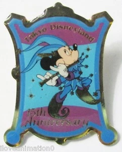 Disney TDL Tokyo Disneyland 15th Anniversary 2nd Mickey Mouse Pin - Picture 1 of 2