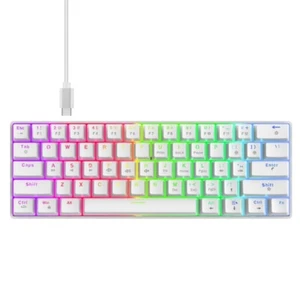 V900 Color Backliting Mechanical Keyboard 61Keys Hot Swap Switches Two-color - Photo 1/8