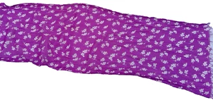 American Eagle Outfitters scarf purple fringe white floral texture 26" x 80" - Picture 1 of 8