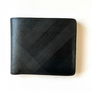 Cartera BURBERRY Cuero Auténtico Plegable con Cuadros de Sombra - Imagen 1 de 9