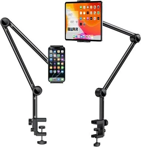 Long Arm Tablet Stand Phone Holder Lazy Bed Desk Mount For 4-10.2in Phone/Tablet - Picture 1 of 12