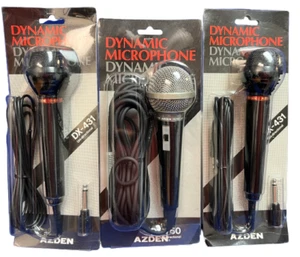 Azden Microphones Lot of 3, DX-750 & 2 x DX-431 Dynamic Microphones - NOS - Picture 1 of 8
