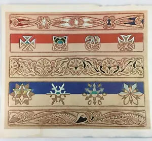 Vtg Doodle Page Fashion Design Belts Series 12B Pg 9 Craftool Tracing Pattern - Picture 1 of 4