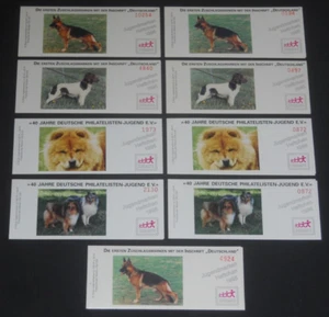 Germany 1995-96 Dogs 5 NH + 4 FD cancel private semipostal booklets VF NH - Picture 1 of 1
