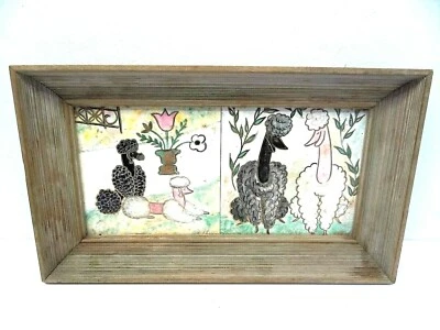  Aida Whedon, Caniche Firmado Azulejo Pintado Blanco y Negro Stix Baer Fuller Artista Foto 1 de 4