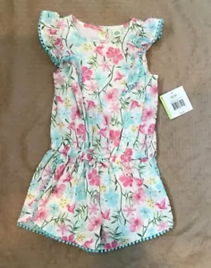 Little Me Girls Size 4T One Piece Floral Jumper/Romper NWT - Picture 1 of 4