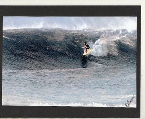EDDIE AIKAU, HALEIWA (ALII BEACH) 1968 HAND COLORED  PHOTO ON 8X10" MAT - Picture 1 of 1