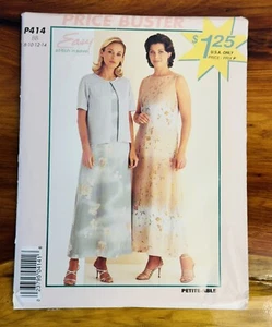 McCalls Pattern #P414 Vintage 90s Dress & Jacket Misses Sizes 8-14 Uncut FF - Picture 1 of 3